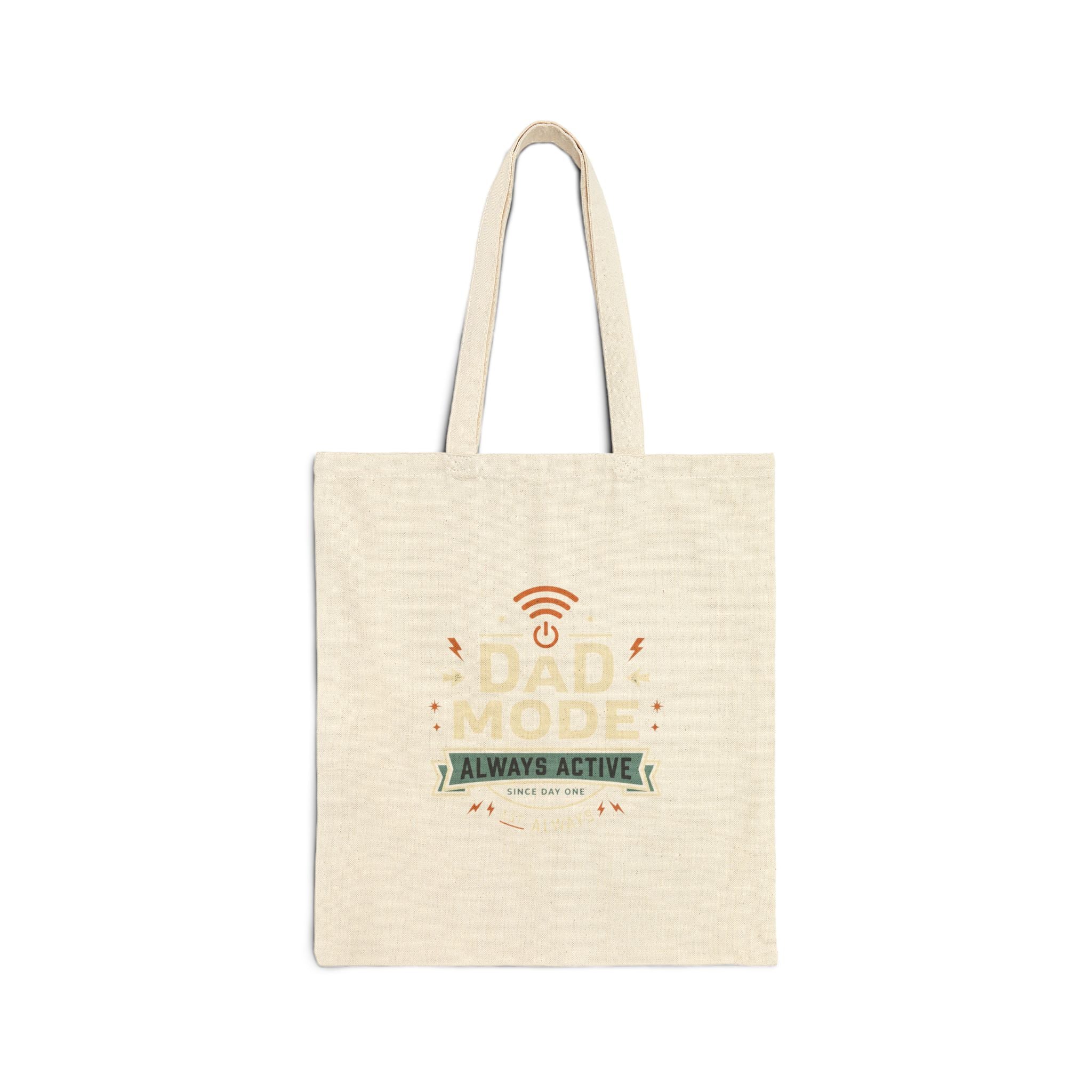 Dad Mode Tote Bag — "Always Active" Cotton Canvas Father's Day Gift