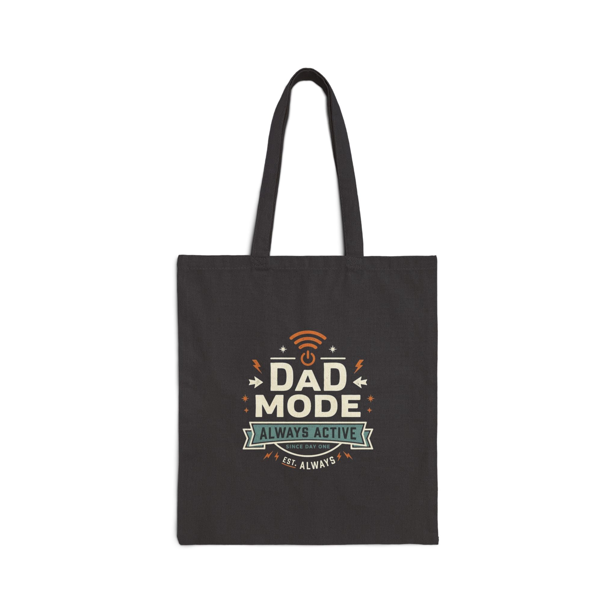 Dad Mode Tote Bag — "Always Active" Cotton Canvas Father's Day Gift