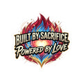 Kiss-Cut Stickers — "Built by Sacrifice, Powered by Love" Flame Heart Decal