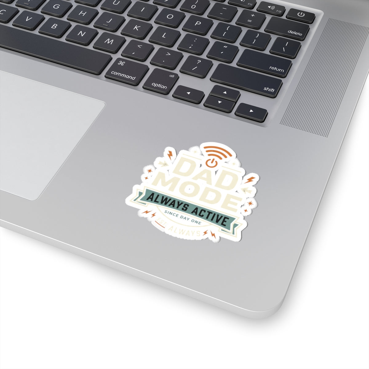 Dad Mode Always Active Sticker — Funny Fatherhood Laptop Kiss-Cut Sticker