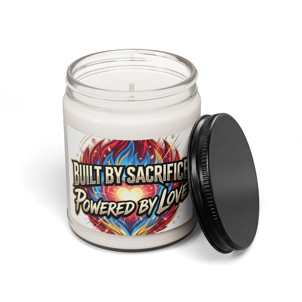 Scented Soy Candle — "Built by Sacrifice, Powered by Love" (9oz)