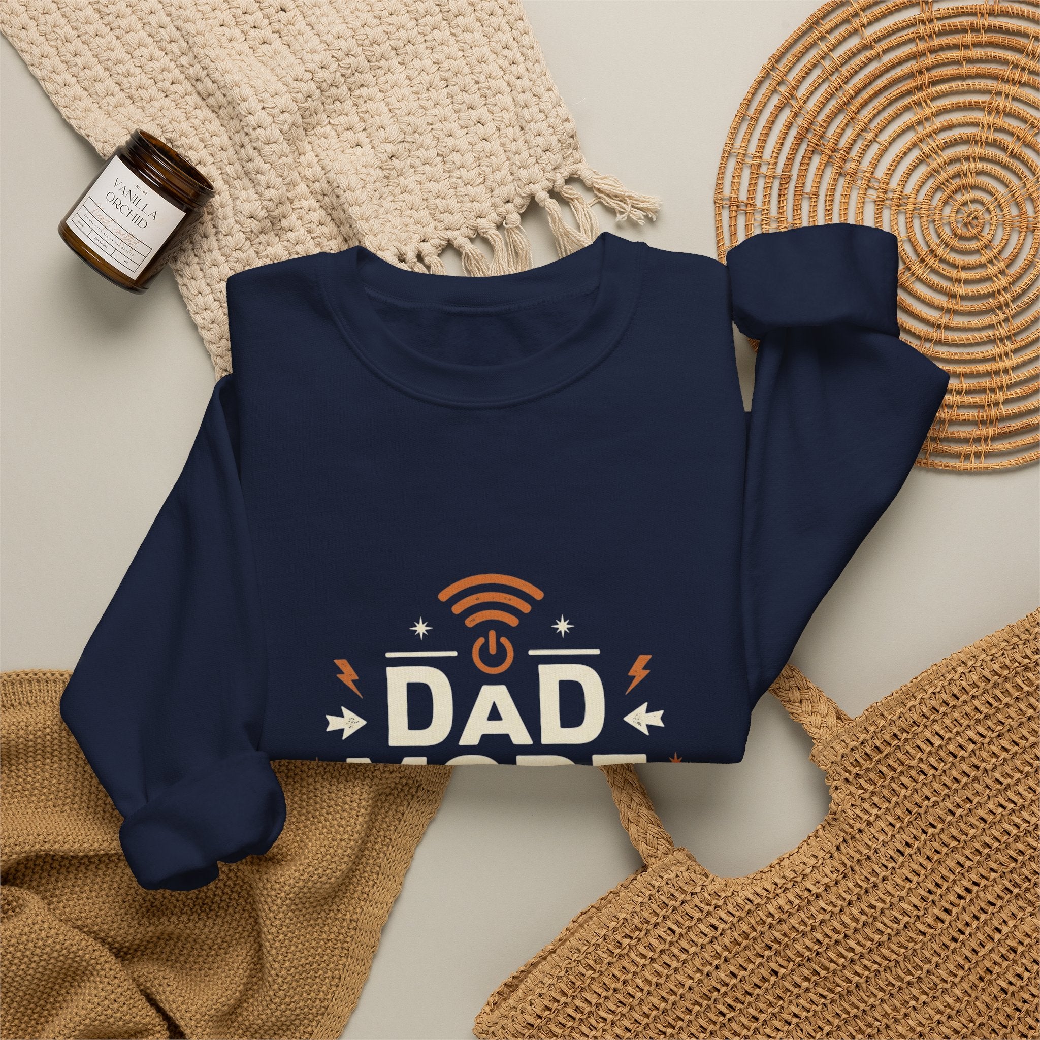 Dad Mode Crewneck Sweatshirt — "Dad Mode Always Active" Graphic