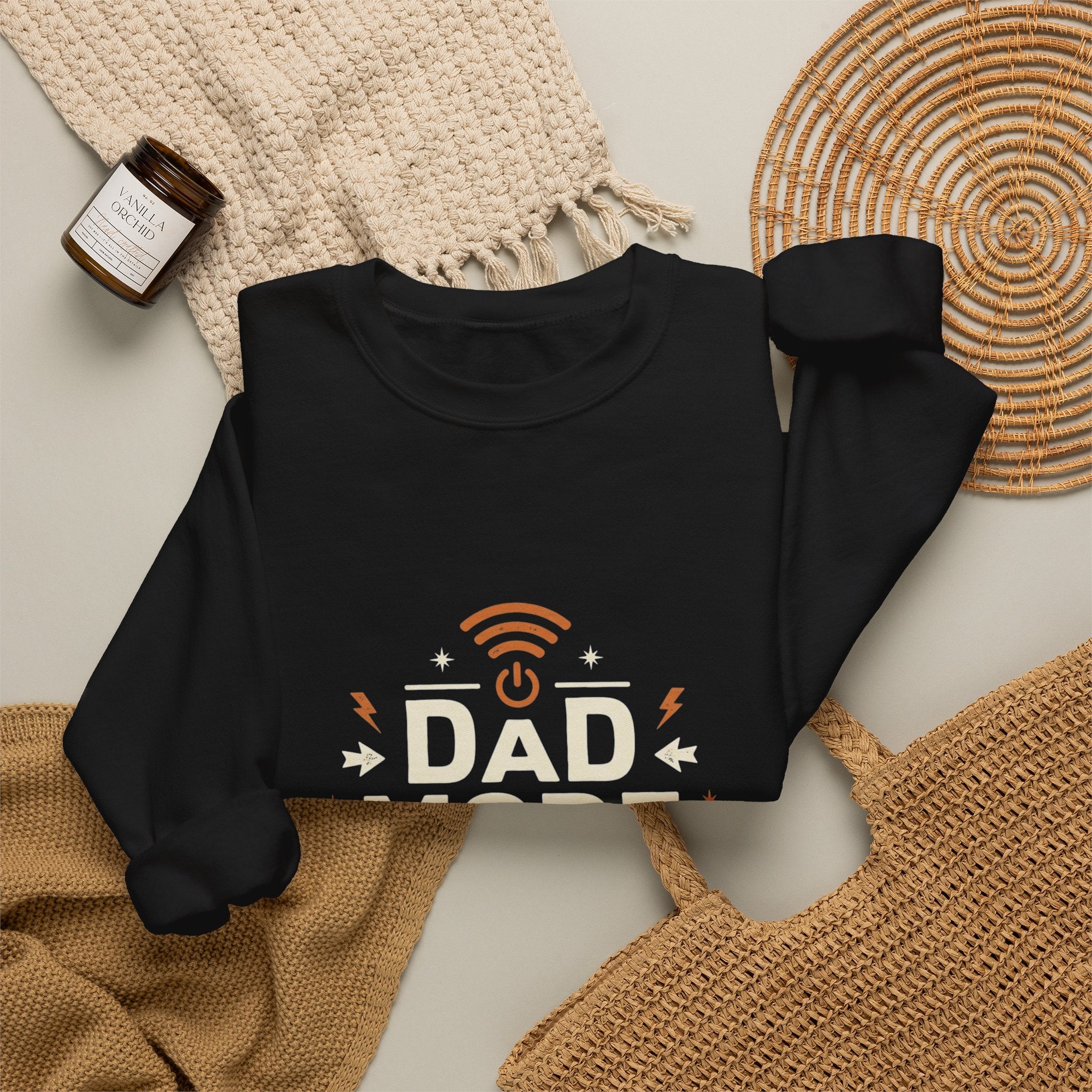 Dad Mode Crewneck Sweatshirt — "Dad Mode Always Active" Graphic