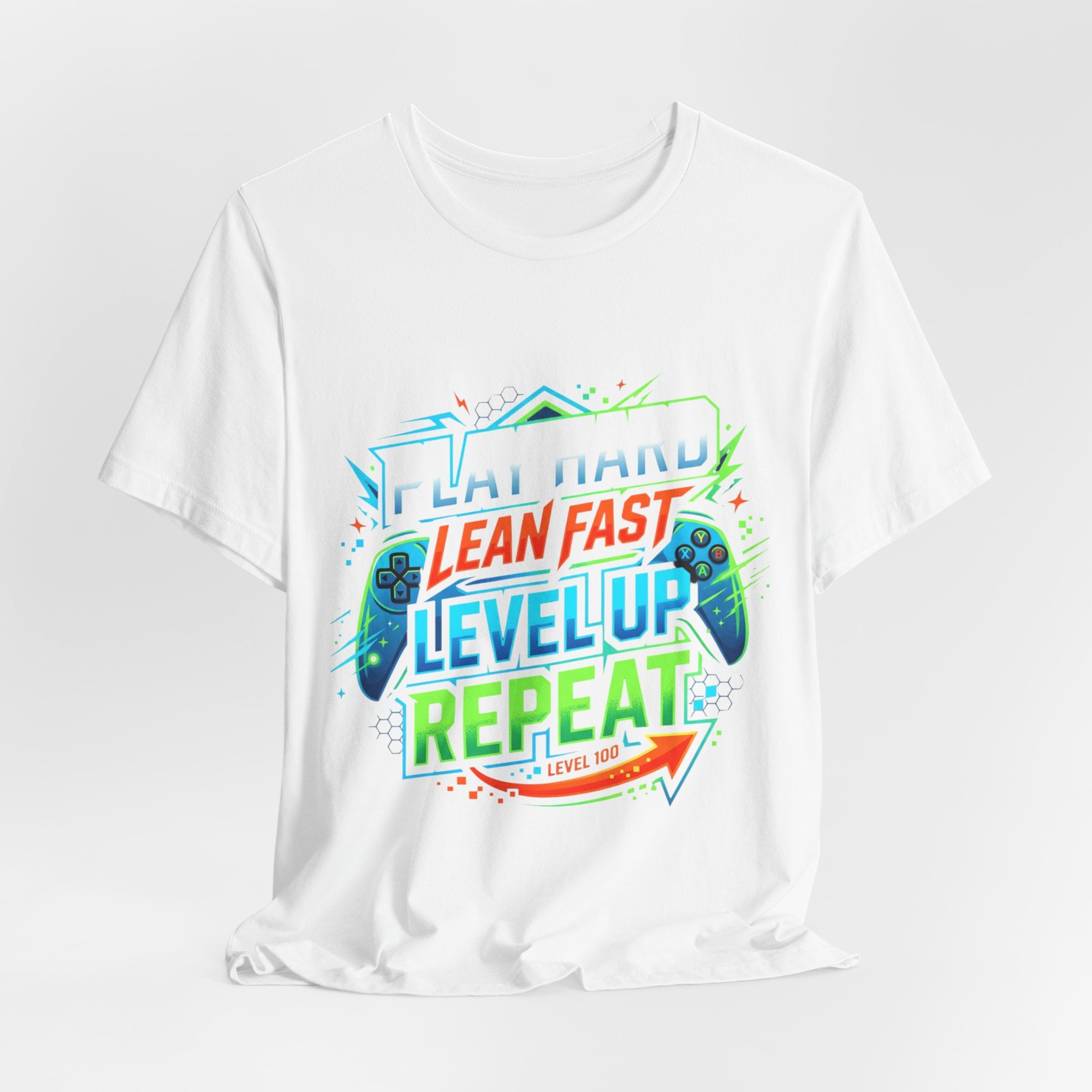 Level Up Repeat Gaming T-Shirt — Play Hard, Learn Fast Gamer Tee