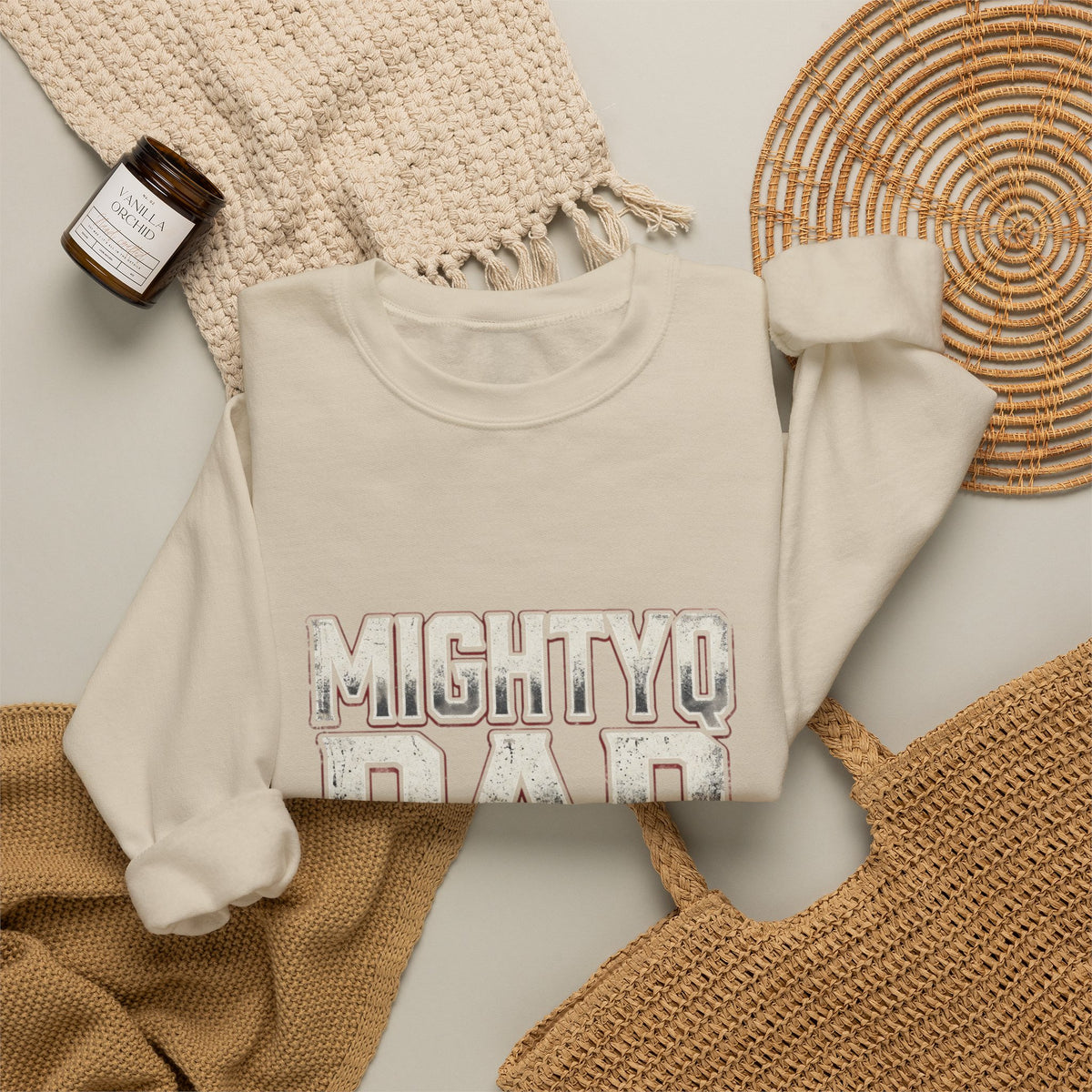 Mighty Dad Single Father Crewneck Sweatshirt — Proud Single Dad Gift