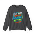 Crewneck Sweatshirt — "Lean Fast Level Up Repeat" Gamer Motivation Design