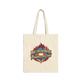 Built by Sacrifice, Powered by Love Tote Bag — Inspirational Canvas Grocery Tote