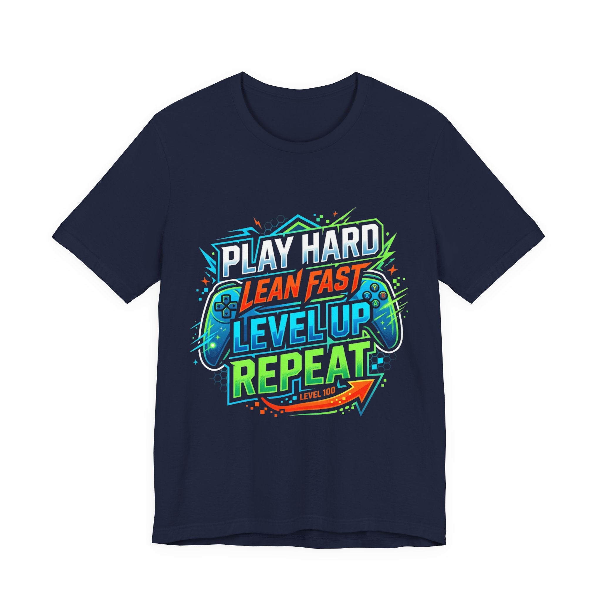 Level Up Repeat Gaming T-Shirt — Play Hard, Learn Fast Gamer Tee