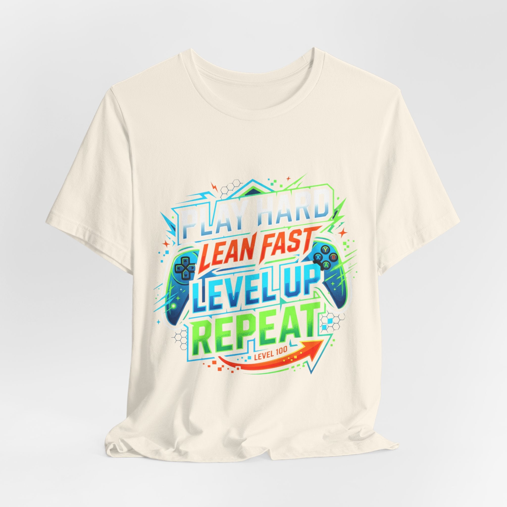 Level Up Repeat Gaming T-Shirt — Play Hard, Learn Fast Gamer Tee