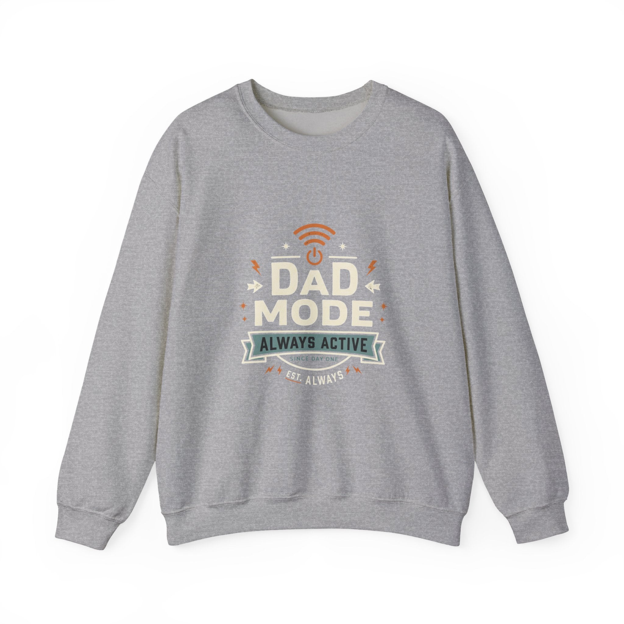 Dad Mode Crewneck Sweatshirt — "Dad Mode Always Active" Graphic